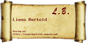 Liess Bertold névjegykártya